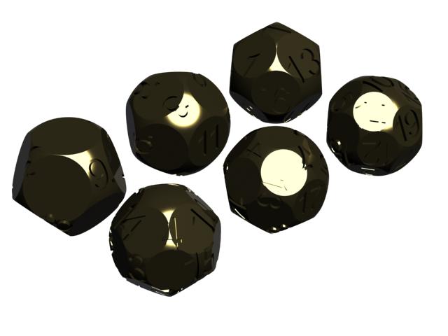 Odd Spherical Dice Set (from D9 to D19)